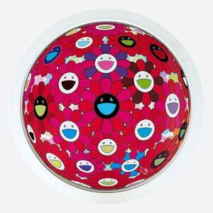Art Takashi Murakami Red Flowerball Painting